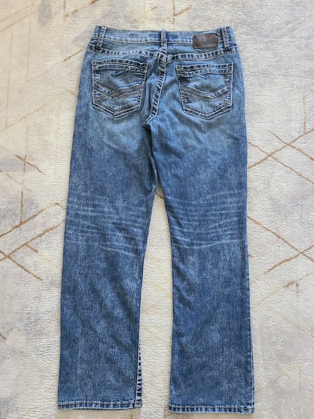 BKE Jake Men's 32R Bootcut Jeans Medium Wash 30" Inseam Buckle Denim EUC
